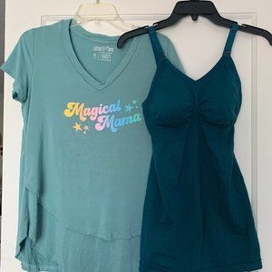 Set of Two Women's Nursing/Maternity Shirts size Medium